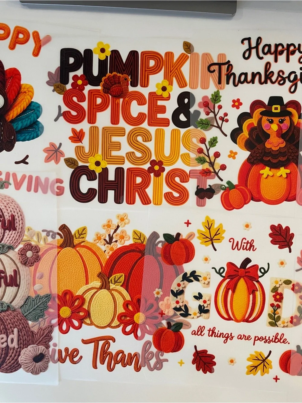 New Lot 30 Thanksgiving Fall Iron On Transfers DIY T-Shirts
